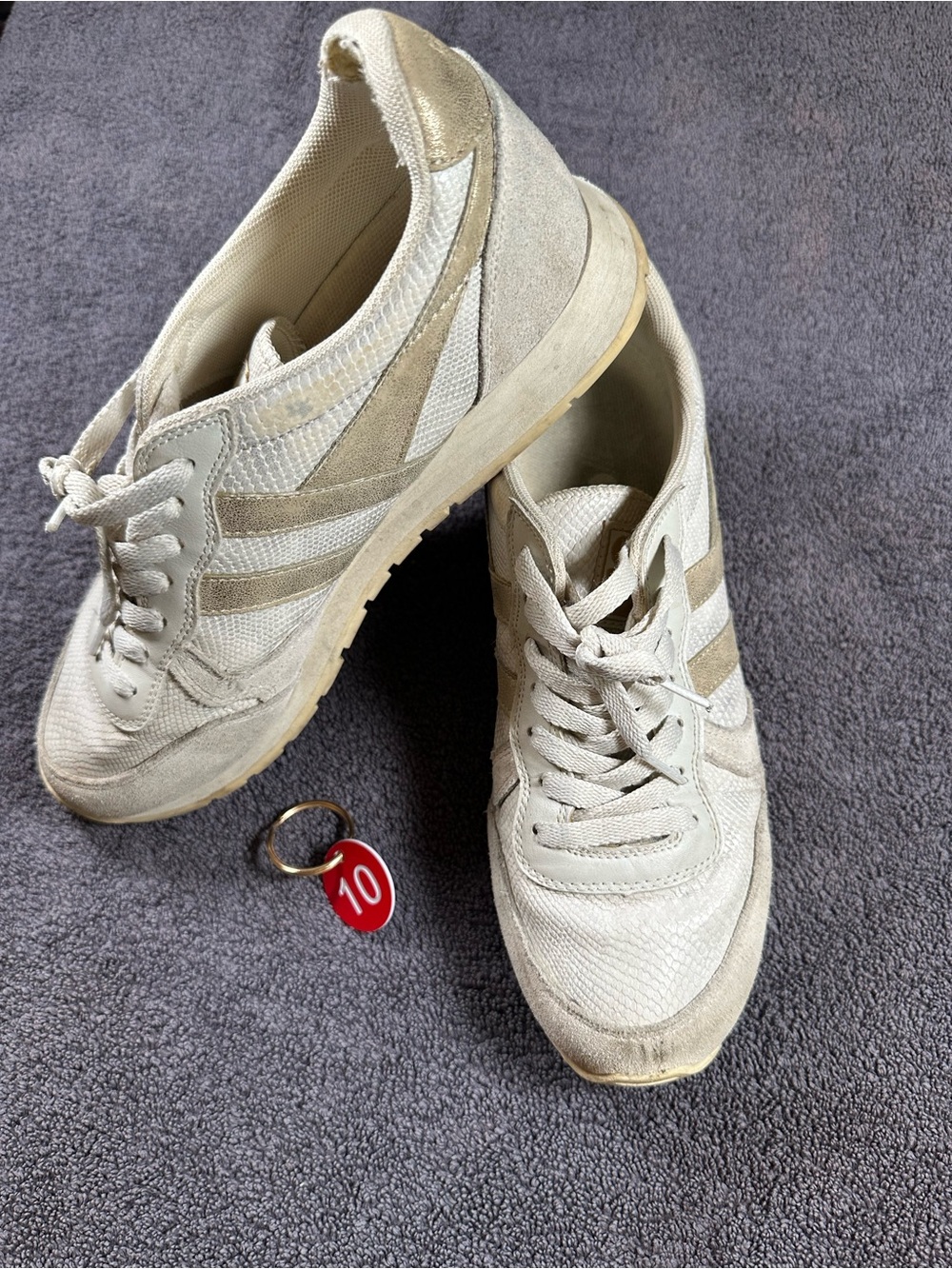 Gola Daytona Lizard Sneakers Women’s 9 White Gold Metallic Retro Trainers